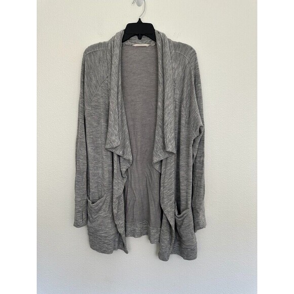 Athleta Women's Pranayama Cardigan Waterfall Modal Blend Gray Sz Medium Stretch - Picture 1 of 9
